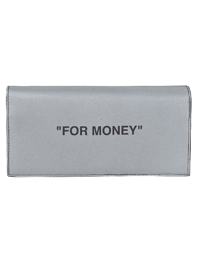 Shop Off-white Quote Yen Wallet In Silver/black