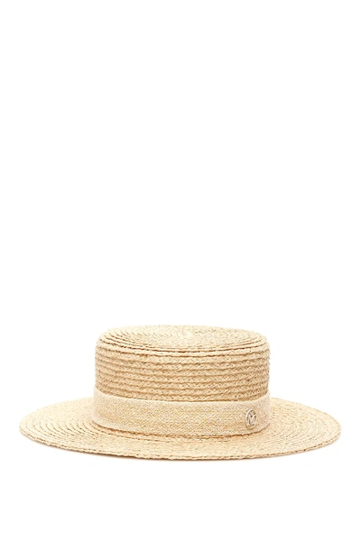 Shop Maison Michel Kiki Straw Hat In Natural (beige)