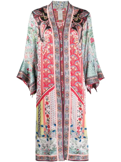 Shop Alice And Olivia Reversible Long Kimono In Blue