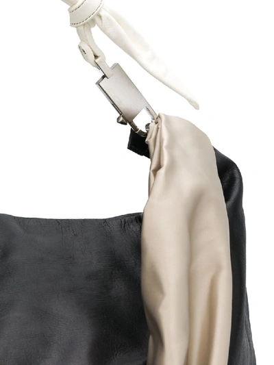 Shop Rick Owens Scarf Detail Shoulder Bag In Black