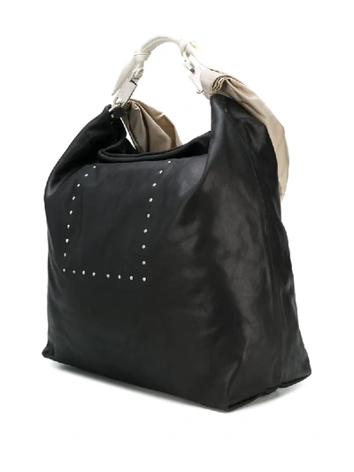 Shop Rick Owens Scarf Detail Shoulder Bag In Black