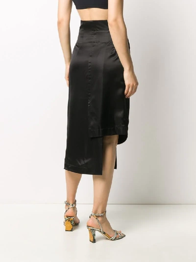 Shop Delada Asymmetrical Wrap Dress In Black