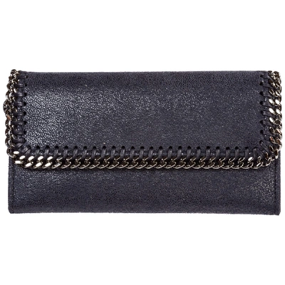 Shop Stella Mccartney Continental Falabella Wallet In Midnight