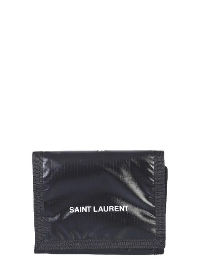 Shop Saint Laurent Compact Wallet In Nero