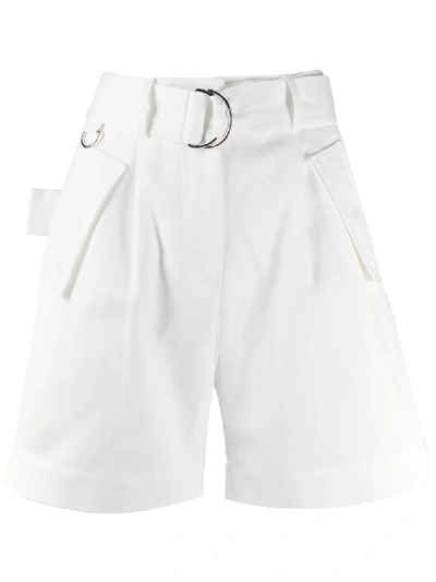 Shop Msgm High Waisted Shorts In White