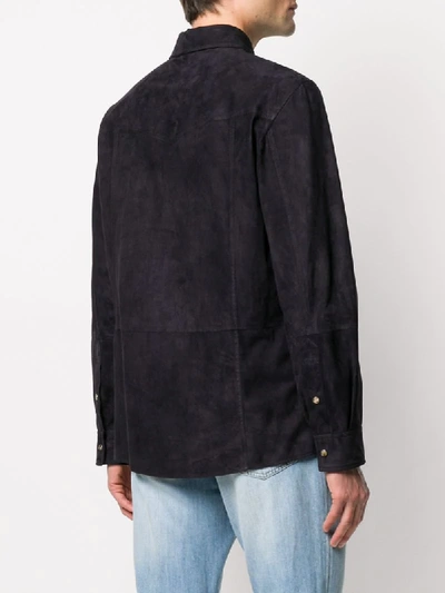 Shop Brunello Cucinelli Textured Double Pocket Shirt In Black