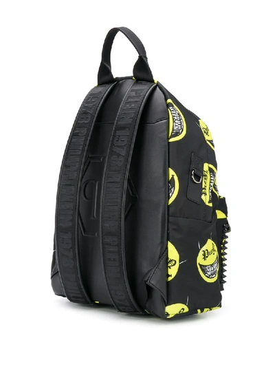 Shop Philipp Plein Smile Print Studded Backpack In Black