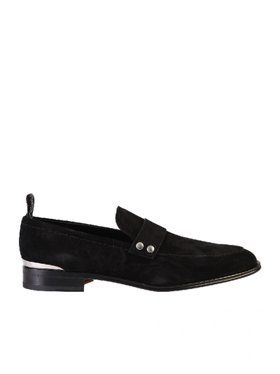 Shop Alexander Mcqueen Suede Loafers In Black/silver