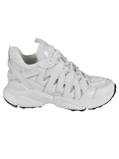 Shop Michael Michael Kors Woven Sneakers In Optic White