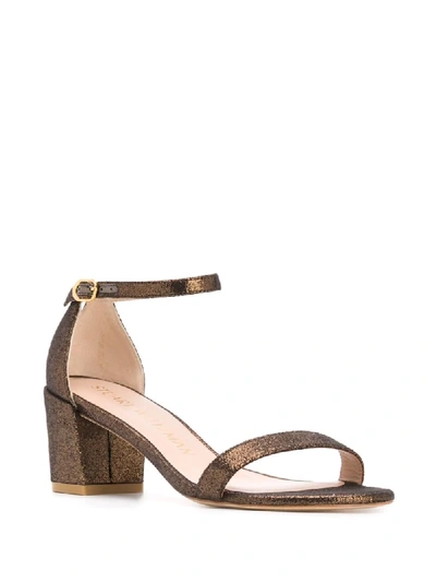 Shop Stuart Weitzman Simple Velvet Sandals In Brown