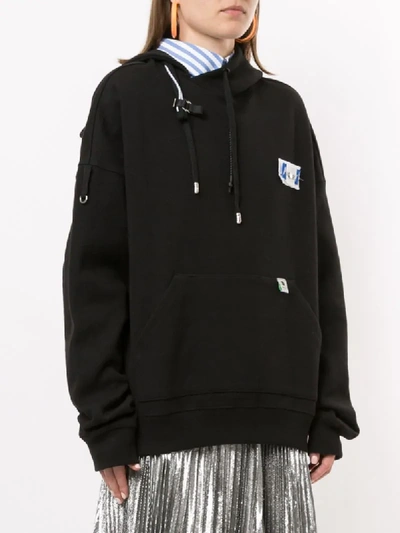 Shop Ader Error Oversized 45 Degree Hoodie In Black