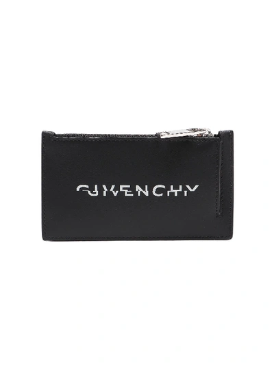 Shop Givenchy Zipped Card Holder In Black/white