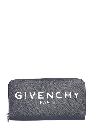 Shop Givenchy Continental Zip Wallet In Nero