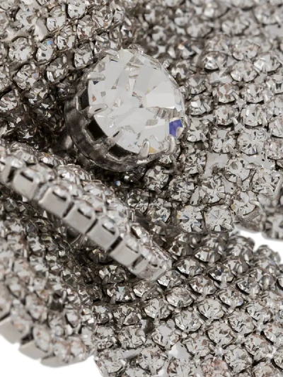 Shop Alessandra Rich Crystal-embellished Flower Earrings In Silver