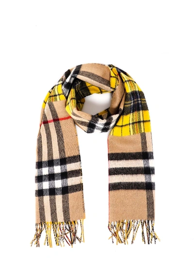 Shop Burberry Scarf In Canaryyellow