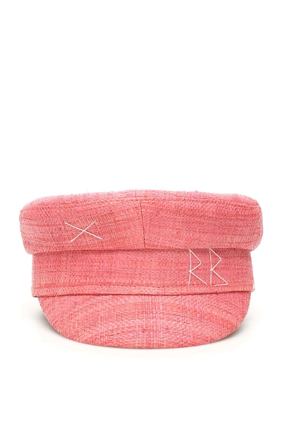 Shop Ruslan Baginskiy Straw Baker Boy Hat In Pink (pink)