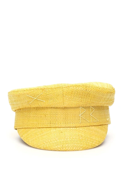 Shop Ruslan Baginskiy Straw Baker Boy Hat In Yellow (yellow)