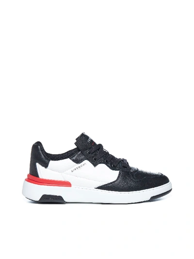 Shop Givenchy Black And White Wing Low Sneakers In Nero/bianco