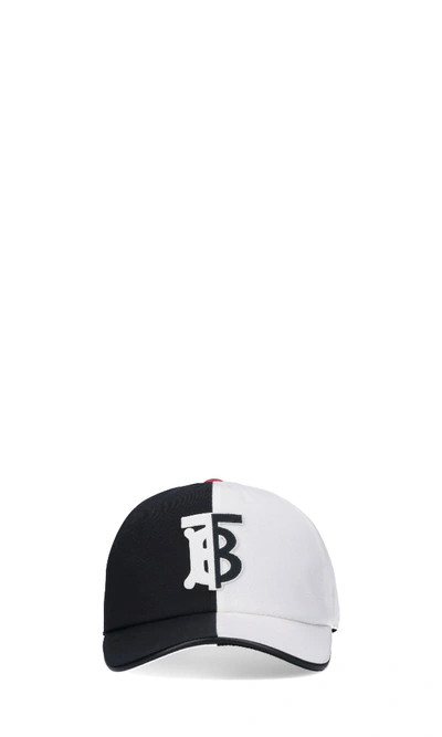 Shop Burberry Bicolor Baseball Cap In Black