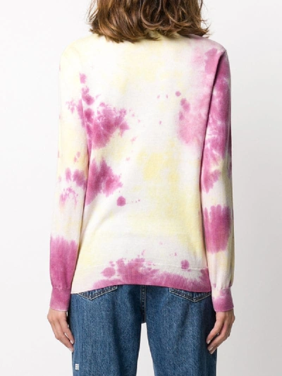 Shop Golden Goose Tie-dye Crewneck Jumper In Purple