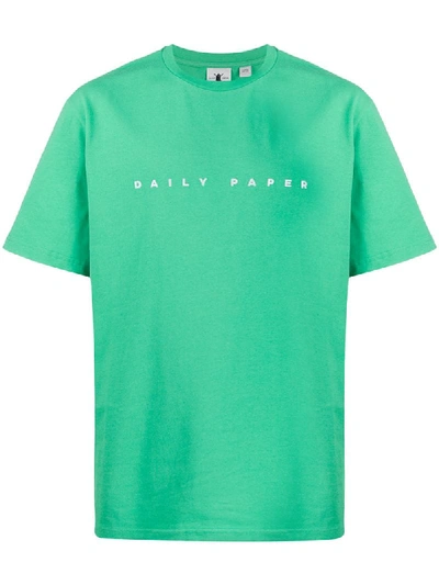 Shop Daily Paper Embroidered Logo T-shirt In Green