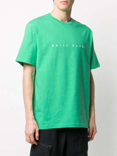Shop Daily Paper Embroidered Logo T-shirt In Green