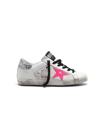 Shop Golden Goose Sneaker Superstar In White Leather/white/pink Star