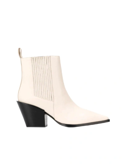 Shop Aeyde Kate Leather Ankle Boots In Bianco