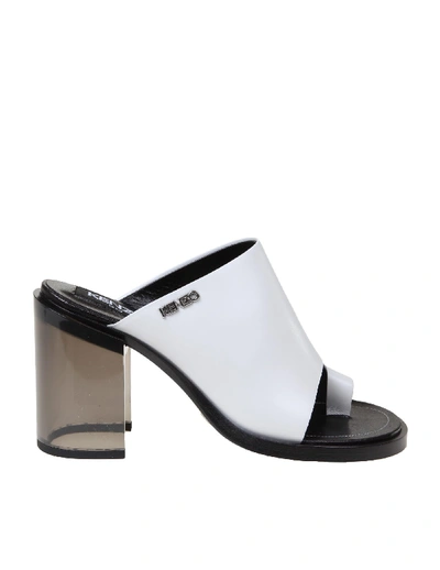 Shop Kenzo Mules K-round In White Leather
