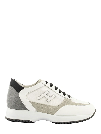 Shop Hogan Interactive Grey, White, Beige Sneakers In White/grey