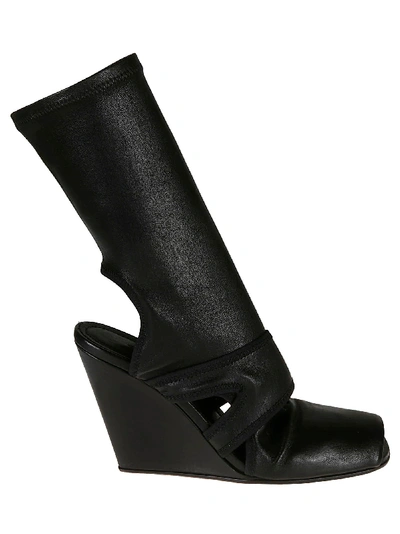 Shop Rick Owens Classic Sock Wedge Boots In Black