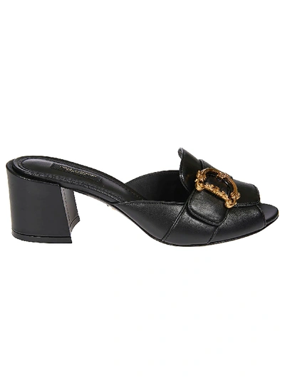 Shop Dolce & Gabbana Block Heel Sandals In Black