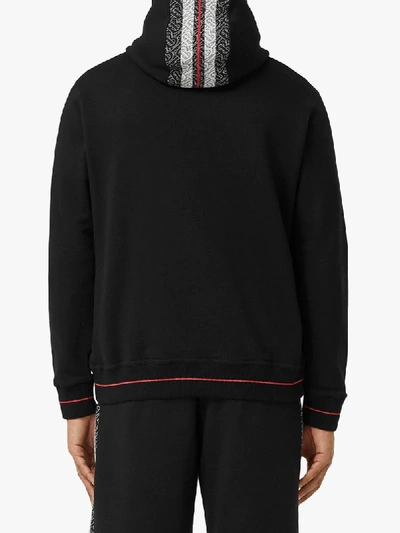 Shop Burberry Monogram Stripe Panel Hoodie In Black