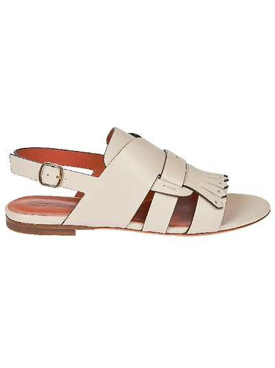 Shop Santoni Block Heel Sandals In Off-white
