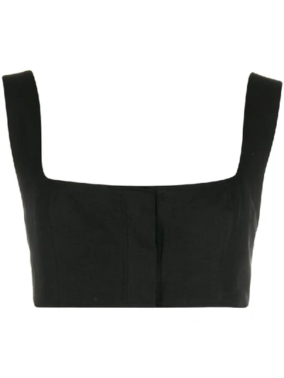 Shop Le Kasha Sleeveless Cropped Top In Black
