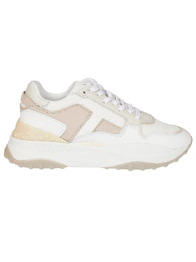 Shop Tod's Sport Lace-up Sneakers In White/brown