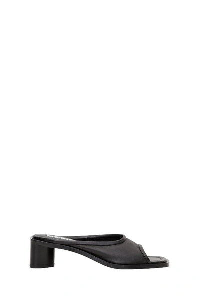 Shop Acne Studios Leather Mules In Nero