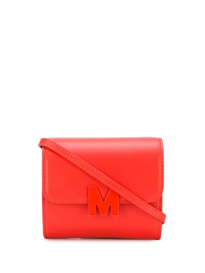 Shop Msgm Mini M Shoulder Bag In Orange