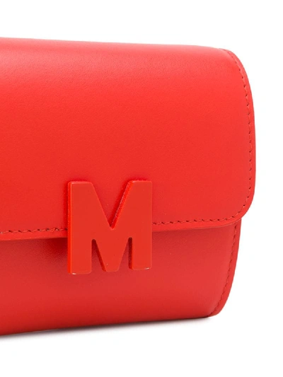 Shop Msgm Mini M Shoulder Bag In Orange