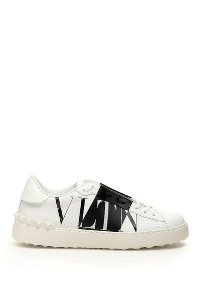 Shop Valentino Vltn Star Open Sneakers In Bianco/nero