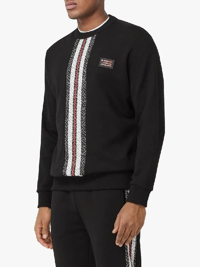 Shop Burberry Monogram Stripe-print Sweatshirt In Black