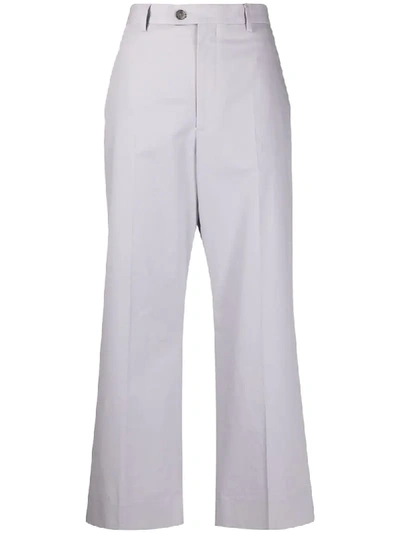 Shop Maison Margiela Cropped Straight Trousers In Grey