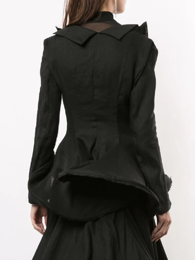 Shop Yohji Yamamoto Bone Flared Style Fitted Jacket In Black