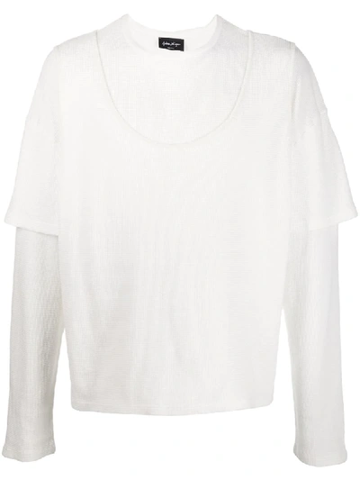 Shop Andrea Ya'aqov Sweatshirt Im Layering-look In White