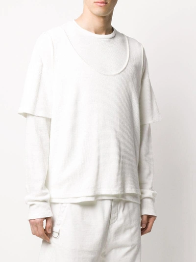 Shop Andrea Ya'aqov Sweatshirt Im Layering-look In White