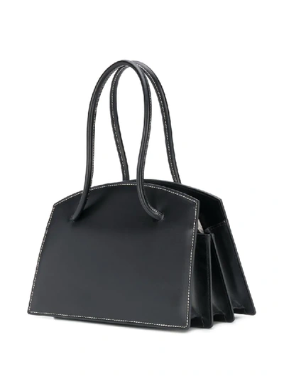 Shop Little Liffner Mini Portfolio Tote Bag In Black