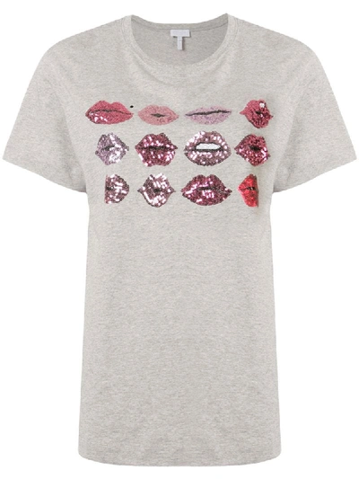 Shop Escada Sport Sequin Lip T-shirt In Grey