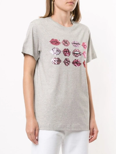 Shop Escada Sport Sequin Lip T-shirt In Grey