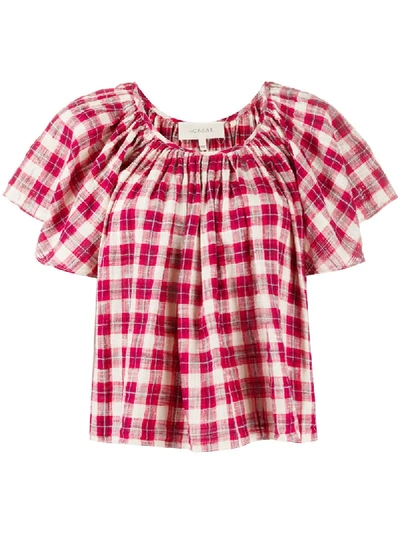 Shop The Great Tartan Print Top In Red