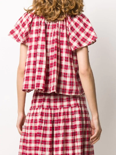Shop The Great Tartan Print Top In Red